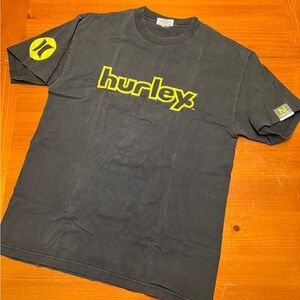 Hurley Black Tee with Yellow Logo